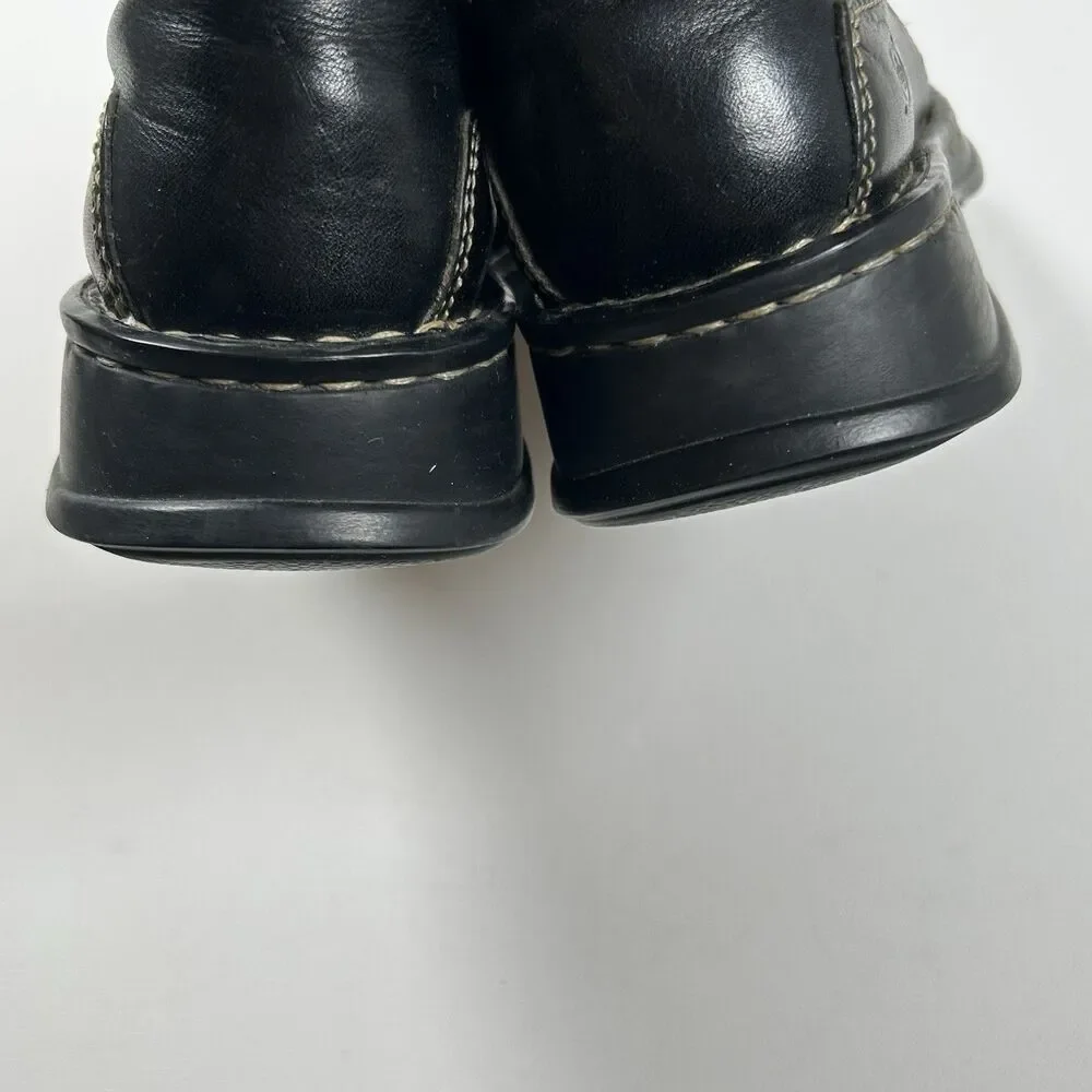 Born Handcrafted Black Leather Round Toe Slip On Shoes Size W US 9 EU 40.5 W3934